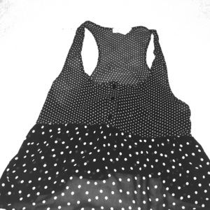 A polka dot blouse.